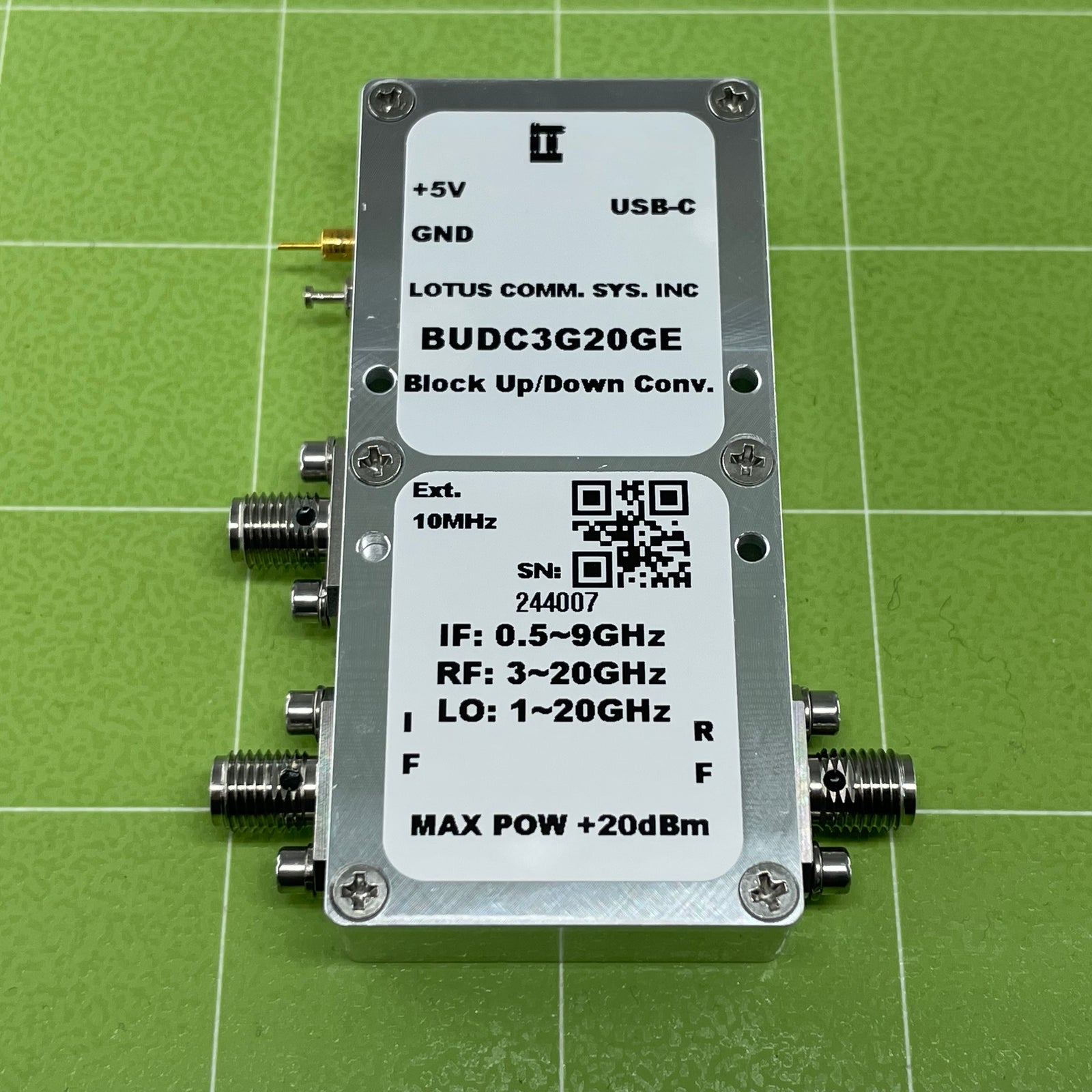 Software Defined Block Up/Down Converter 3G~20GHz External 10MHz Reference