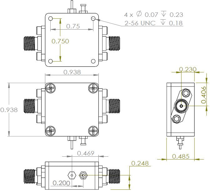 Low Noise Amplifier 0.3dB NF 100M~6GHz 20dB Gain 22dBm P1dB SMA Wide Voltage