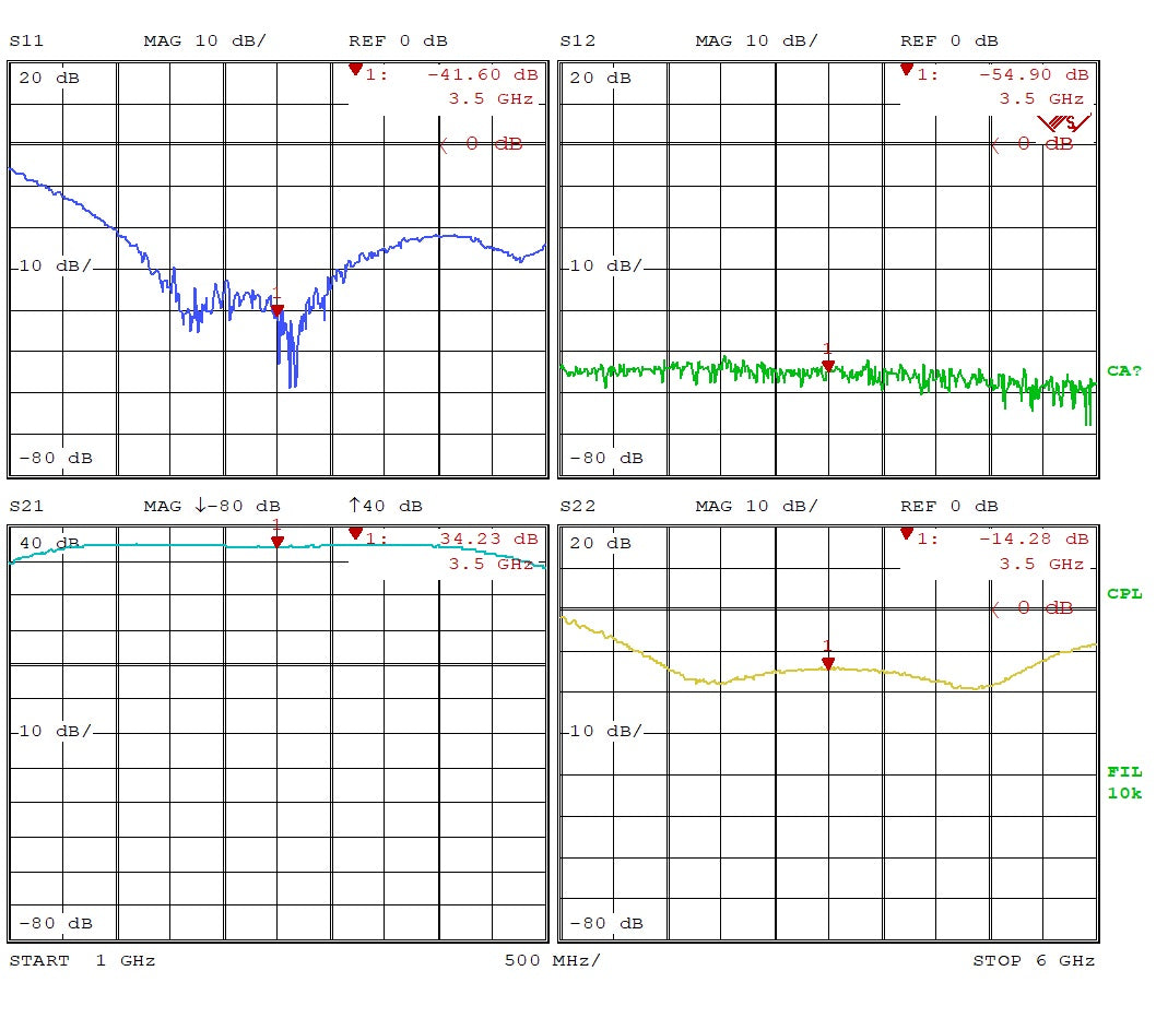 Low Noise Amplifier 1.0dB NF 1GHz to 6GHz 34dB Gain SMA