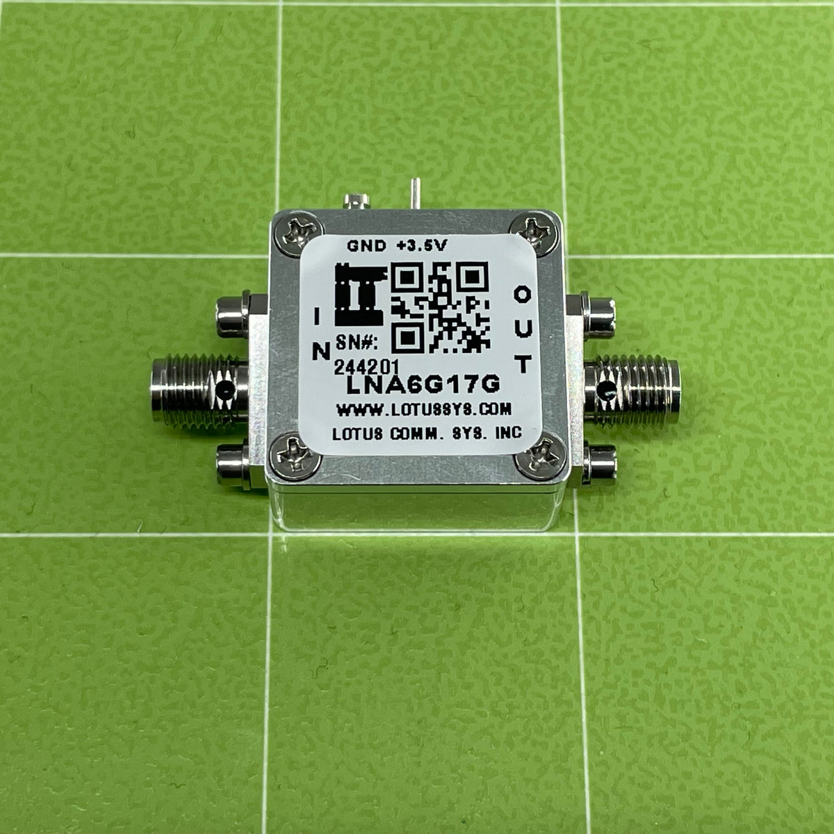 Low Noise Amplifier 1.7dB NF 6GHz to 17GHz 19dB Gain 15dBm P1dB SMA