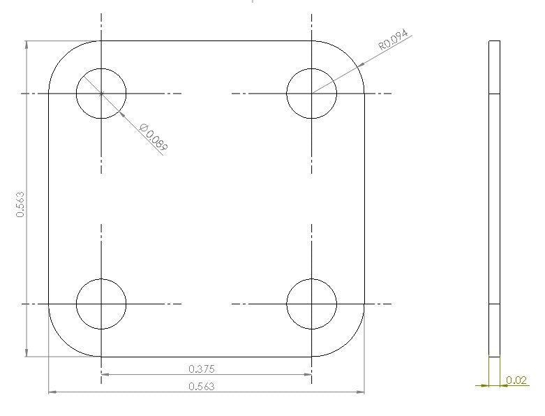 6UDD2W6S1A2 Enclosure Kit for 0.020"/0.5mm PCB (size 0.5625"x0.5625") 2 SMA Active 0.58" Height