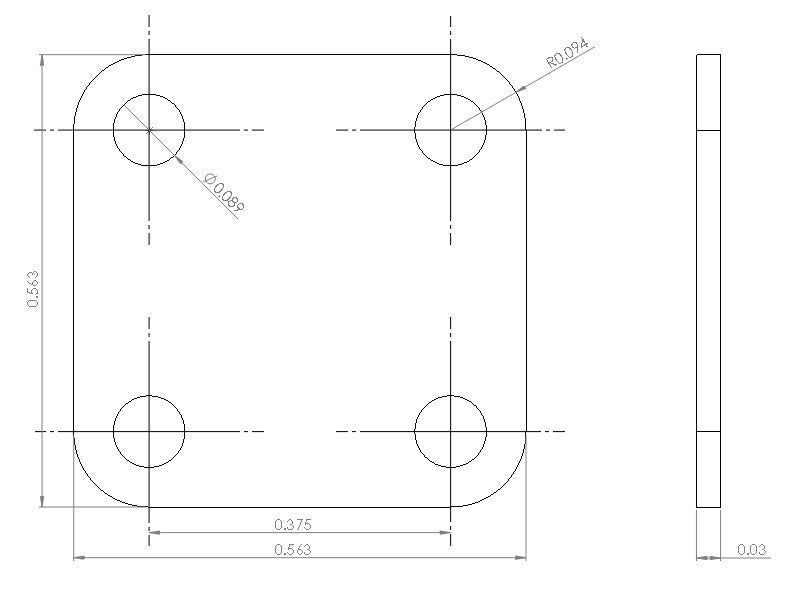 6UDD3W6S1A2 Enclosure Kit for 0.030"/0.8mm PCB (size 0.5625"x0.5625") 2 SMA Active 0.58" Height