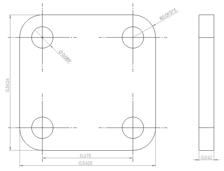 RF Enclosure Kit for 0.062" PCB (size 9/16"X9/16") Active 2.92mm Connector