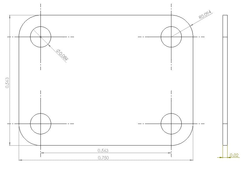 6UED2W6S1A2 Enclosure Kit for 0.020"/0.5mm PCB (size 0.75"x0.5625") 2 SMA Active 0.58" Height