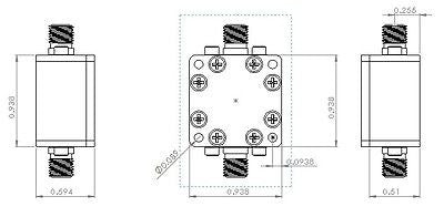 RF Enclosure Kit for 0.020"/0.5mm PCB (size 9/16"X9/16") Passive SMA Connector