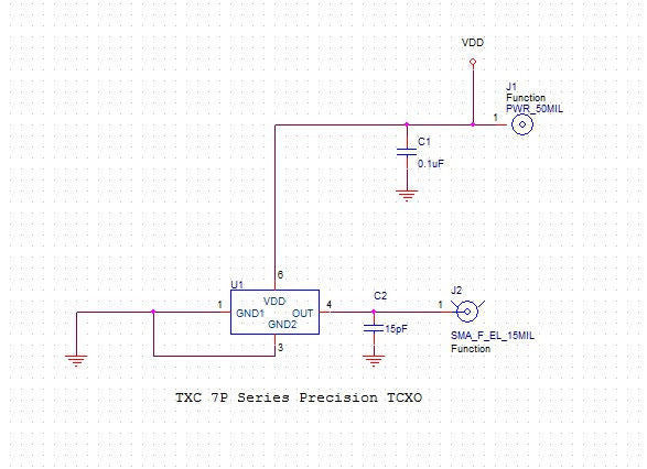 Develop PCB (0.5625"x0.5625"x0.062") for TCXO (5.0*3.2mm)