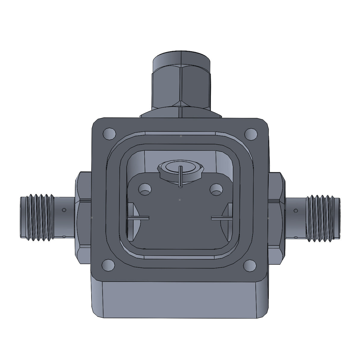 6UDD4W6H52SMAA3W Enclosure Kit for 0.040"/1mm PCB (size 0.5625"x0.5625") 3 SMA Active 0.6" Height