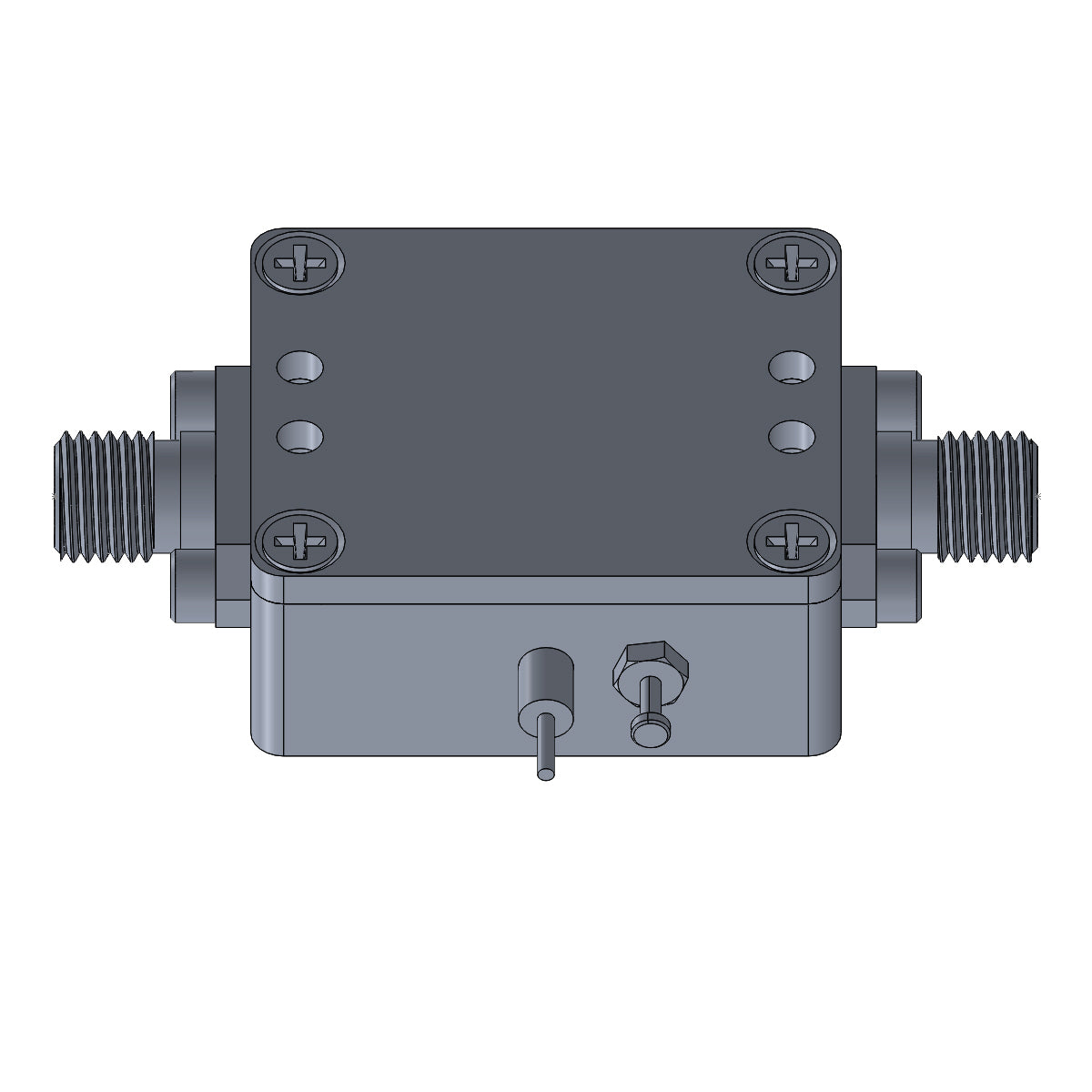 6UED6W6H41SMAA2 Enclosure Kit for 0.062"/1.6mm PCB (size 3/4"x9/16") 2 SMA Active 0.48" Height