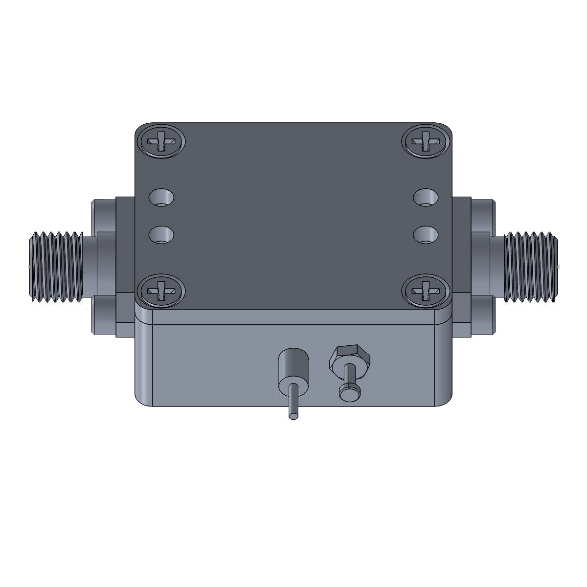 6UED2W6H41SMAA2 Enclosure Kit for 0.02&quot;/0.5mm PCB (size 3/4&quot;x9/16&quot;) 2 SMA Active 0.48&quot; Height