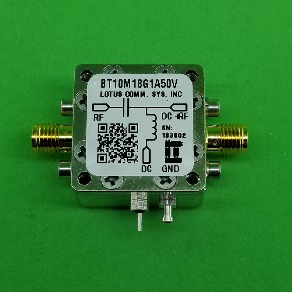 Bias Tee Broadband 10 MHz to 18 GHz (Max. 1A) 50V DC