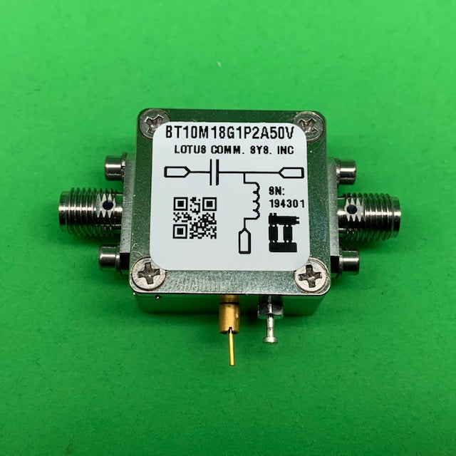 Bias Tee Broadband 10 MHz to 18 GHz (Max. 1200mA) 50V DC