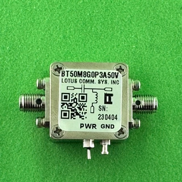 Bias Tee Broadband 50 MHz to 8.2 GHz (Max. 300mA 50V DC)