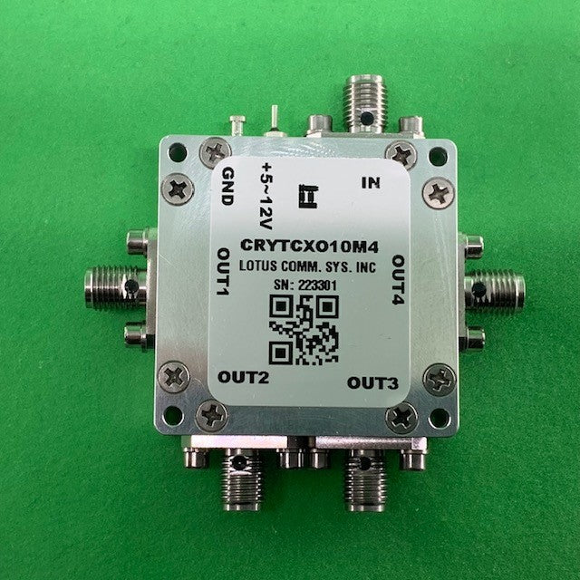 Clock Distribution 4 Outputs TCXO 10 MHz (0.28 ppm) (Wide Voltage +5~12V)