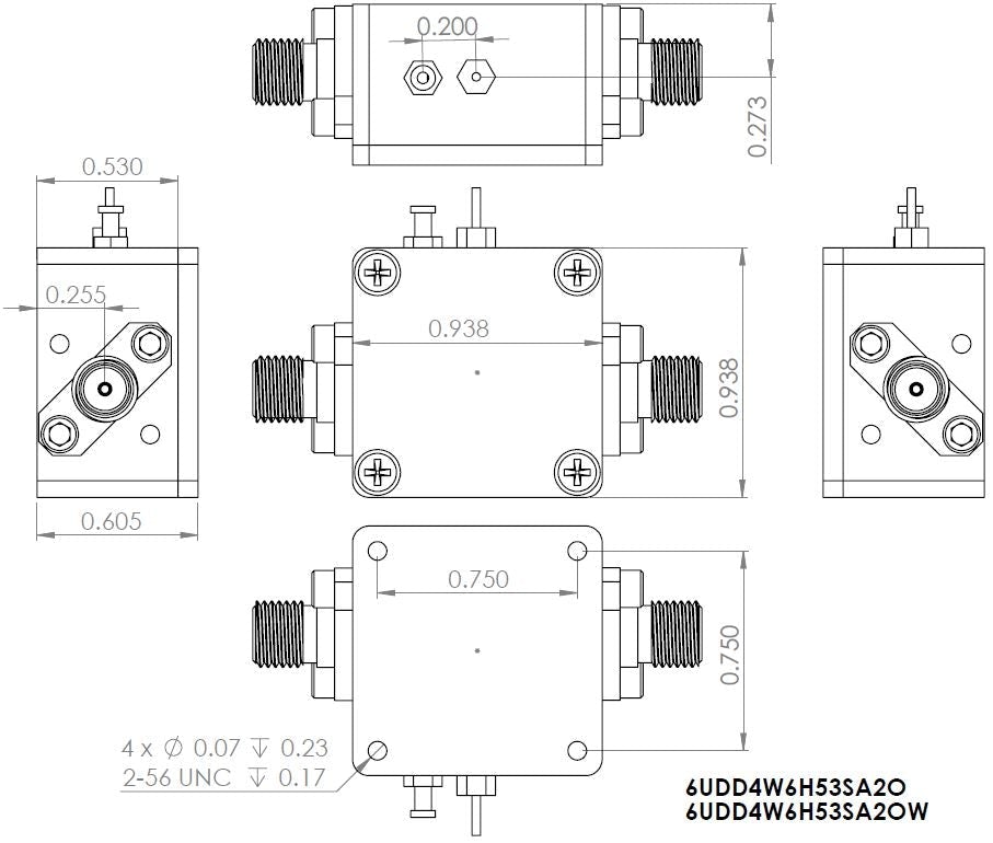 Low Noise Amplifier 1.3dB NF 0.5G~8GHz 21dB Gain 20dBm P1dB SMA Wide Voltage