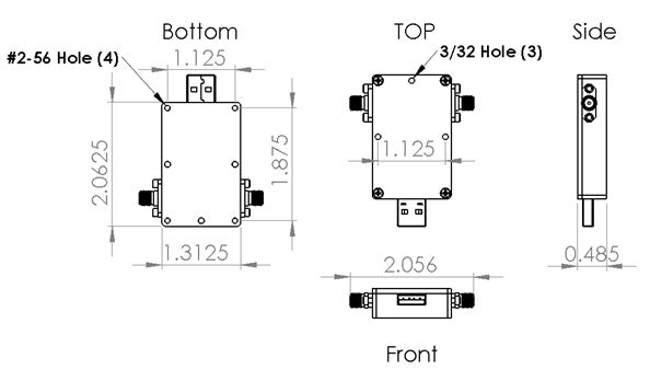 1 Channel 32 dB Programmable Attenuator (USB Stick), 0.25 dB Step, 9K - 8 GHz