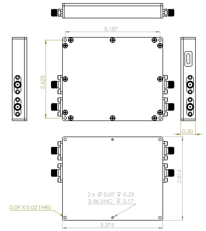 2 Channel 128 dB Programmable Attenuator (USB-C), 0.25 dB Step, 9K-8GHz