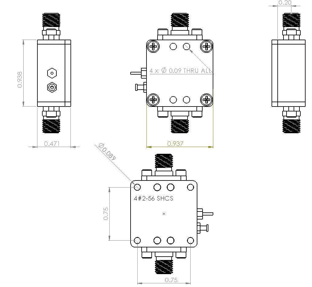 Low Noise Amplifier 1.8dB NF 5GHz to 11GHz 20dB Gain 16dBm P1dB SMA