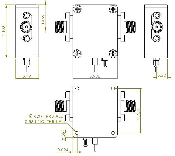 Bias Tee Broadband 10 MHz to 6 GHz (Max. 2.3A 100V DC)