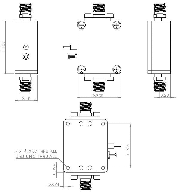 Low Noise Amplifier 1.3dB NF 500MHz to 4GHz 22dB Gain 22dBm P1dB 39.5dBm P3dB SMA