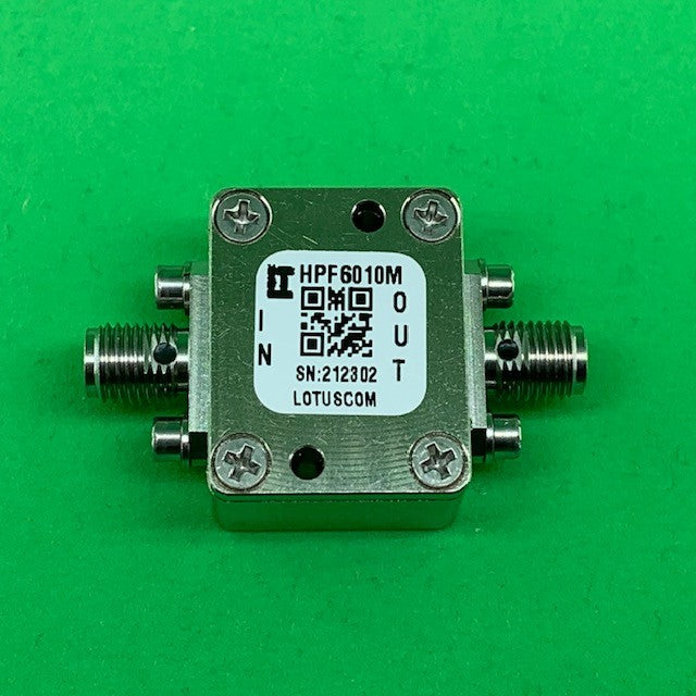 High Pass Filter (LTCC Construction) HPF6010M Pass Band 6.3G - 15GHz