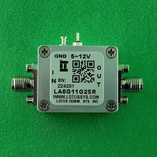 Low Noise Amplifier 1.8dB NF 6GHz to 11GHz 38dB Gain 16.5dBm P1dB SMA