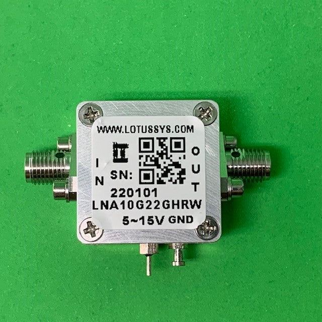 Low Noise Amplifier 1.8dB NF 10GHz to 22GHz 21dB Gain 10dBm P1dB SMA