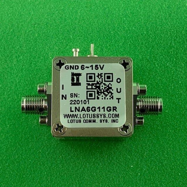 Low Noise Amplifier 1.8dB NF 6GHz to 11GHz 19dB Gain 16.5dBm P1dB SMA