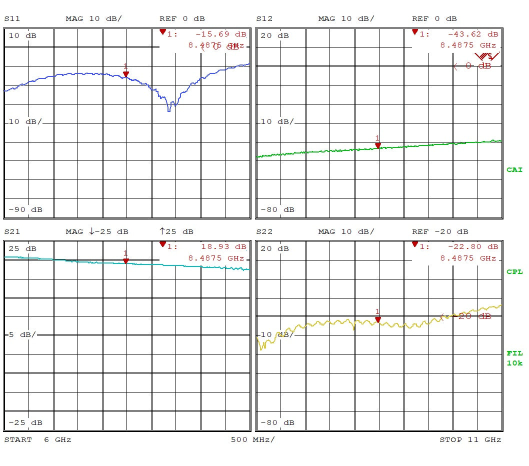 Low Noise Amplifier 1.8dB NF 6GHz to 11GHz 19dB Gain 16.5dBm P1dB SMA