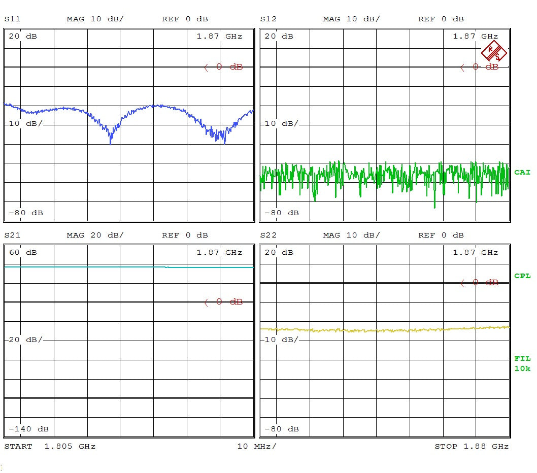 Power Amplifier 4W 1805 to 1880 MHz 38.5dB Gain 35dBm P3dB SMA