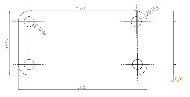 6UGD2W6S1A2 Enclosure Kit for 0.020"/0.5mm PCB (size 1.125"x0.5625") 2 SMA Active 0.58" Height